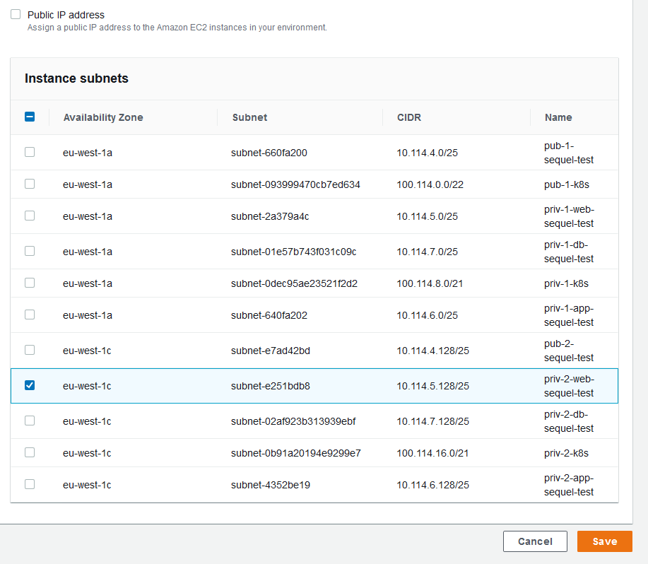 Instance Subnet