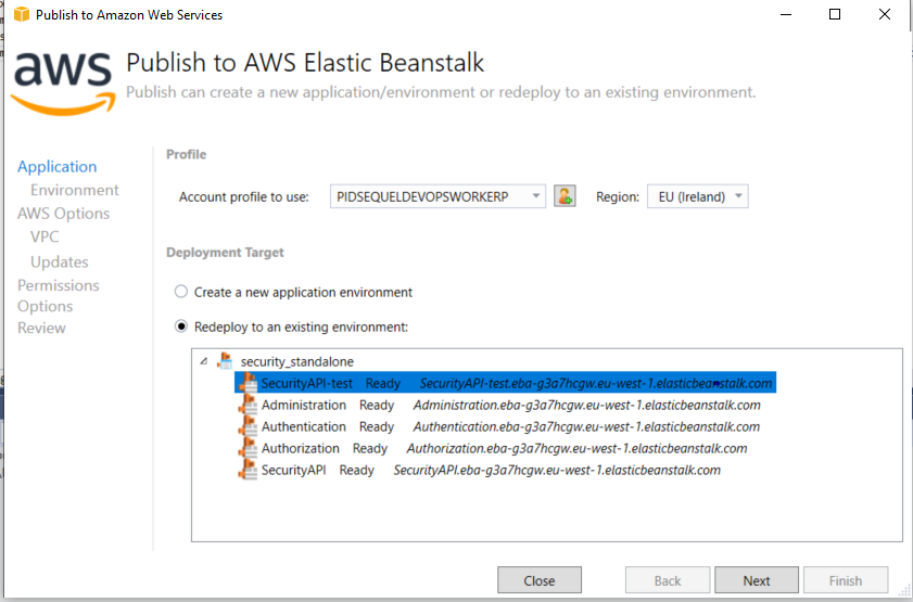 Publish to AWS Elastic Beanstalk - Deploy