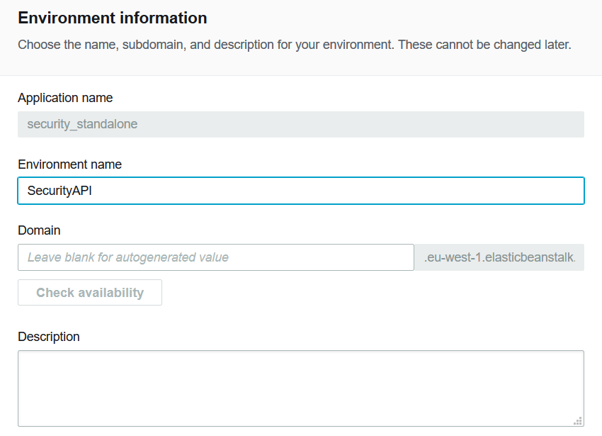SecurityAPI environment