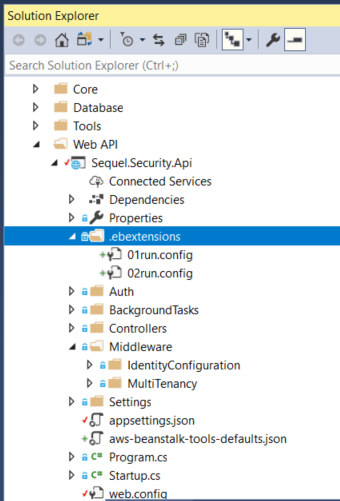 Ebextensions folder