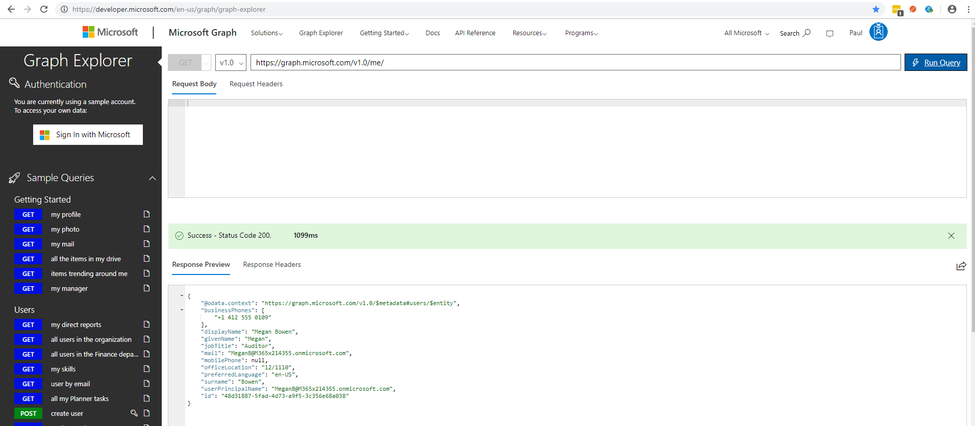 Azure AD Graph Explorer